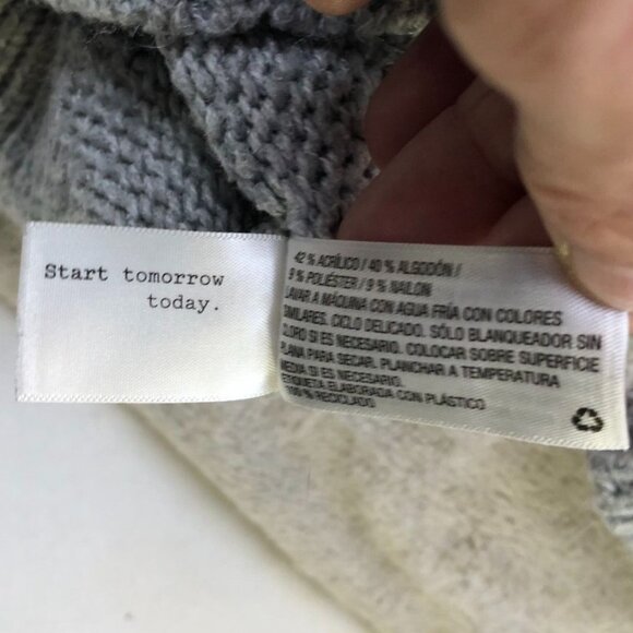 A New Day Womens Sweater Medium Textured Cable Knit Soft Cozy Colorblock Casual - Picture 4 of 7